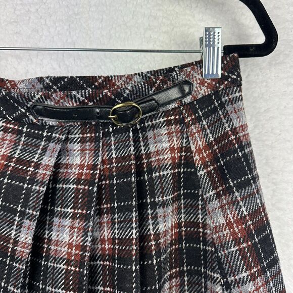 Vintage Jantzen Wool Pleated Plaid Midi Skirt Size 12 Preppy Academia Heritage - Picture 6 of 7